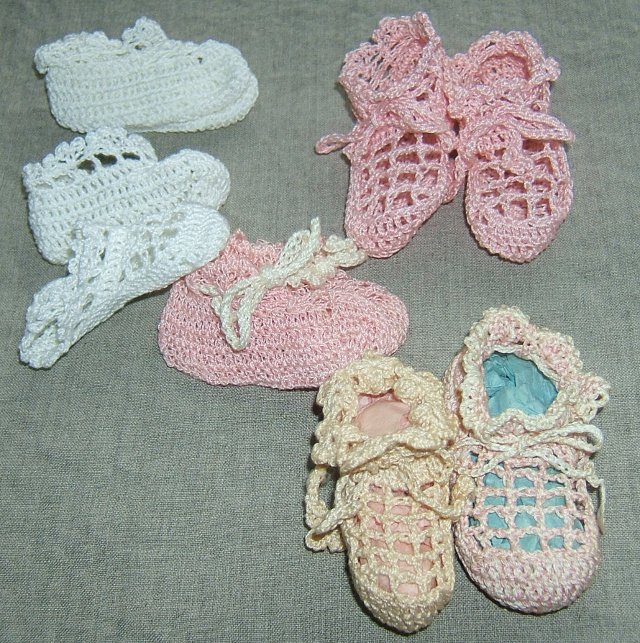 crocheted baby booties