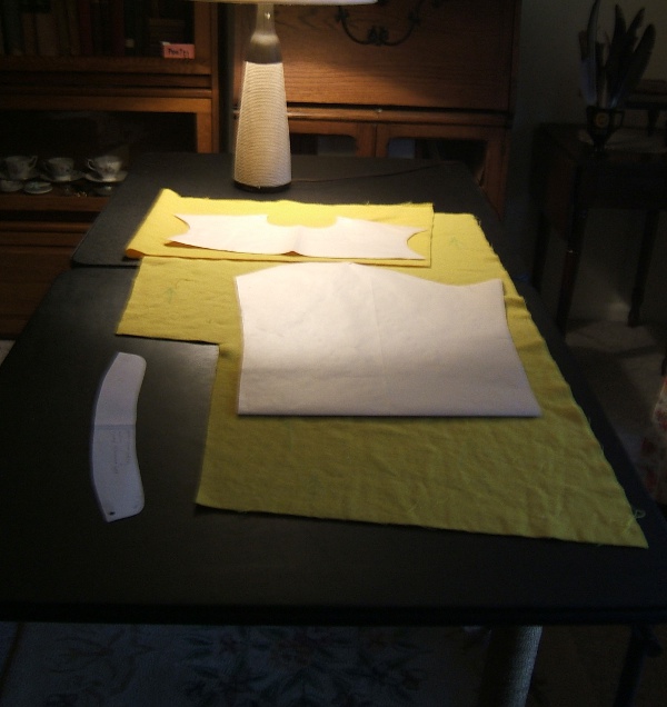 three more pieces of overshirt to cut out of wool