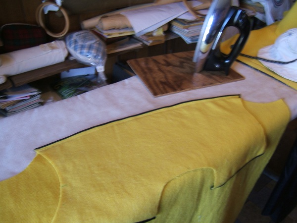 yoke seam ready to press