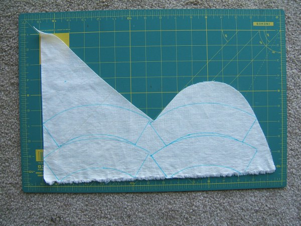 Interfacing marked for cutting