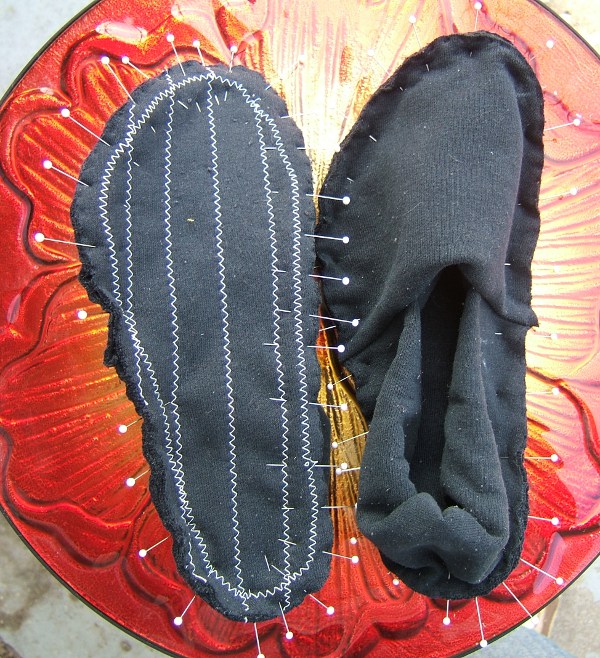 both slippers, 
                     pinned for final assembly